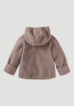 hessnatur Wollfleece Jacke aus reiner Bio-Merinowolle von mauve Discount