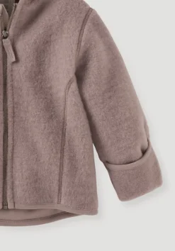 hessnatur Wollfleece Jacke aus reiner Bio-Merinowolle von mauve Discount
