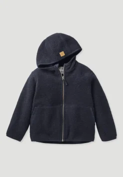 hessnatur Wollfleece Jacke aus reiner Bio-Merinowolle von marine Outlet