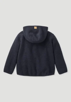 hessnatur Wollfleece Jacke aus reiner Bio-Merinowolle von marine Outlet