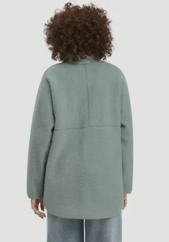 hessnatur Wollfleece Jacke Oversized aus reiner Bio-Merinowolle von mattgrün New