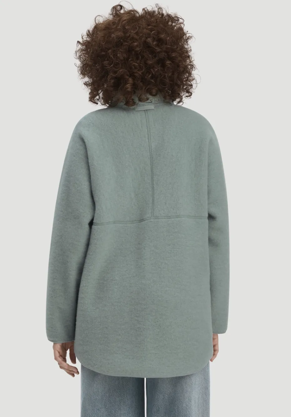 hessnatur Wollfleece Jacke Oversized aus reiner Bio-Merinowolle von mattgrün New