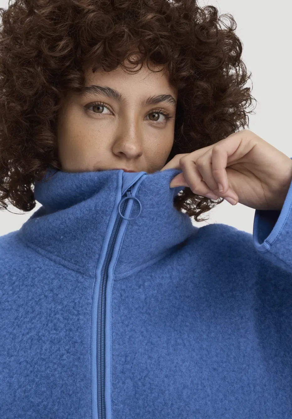 hessnatur Wollfleece Jacke Oversized aus reiner Bio-Merinowolle von kornblume