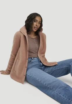 hessnatur Wollfleece Jacke Regular aus Bio-Merinowolle und Bio-Baumwolle von rosé