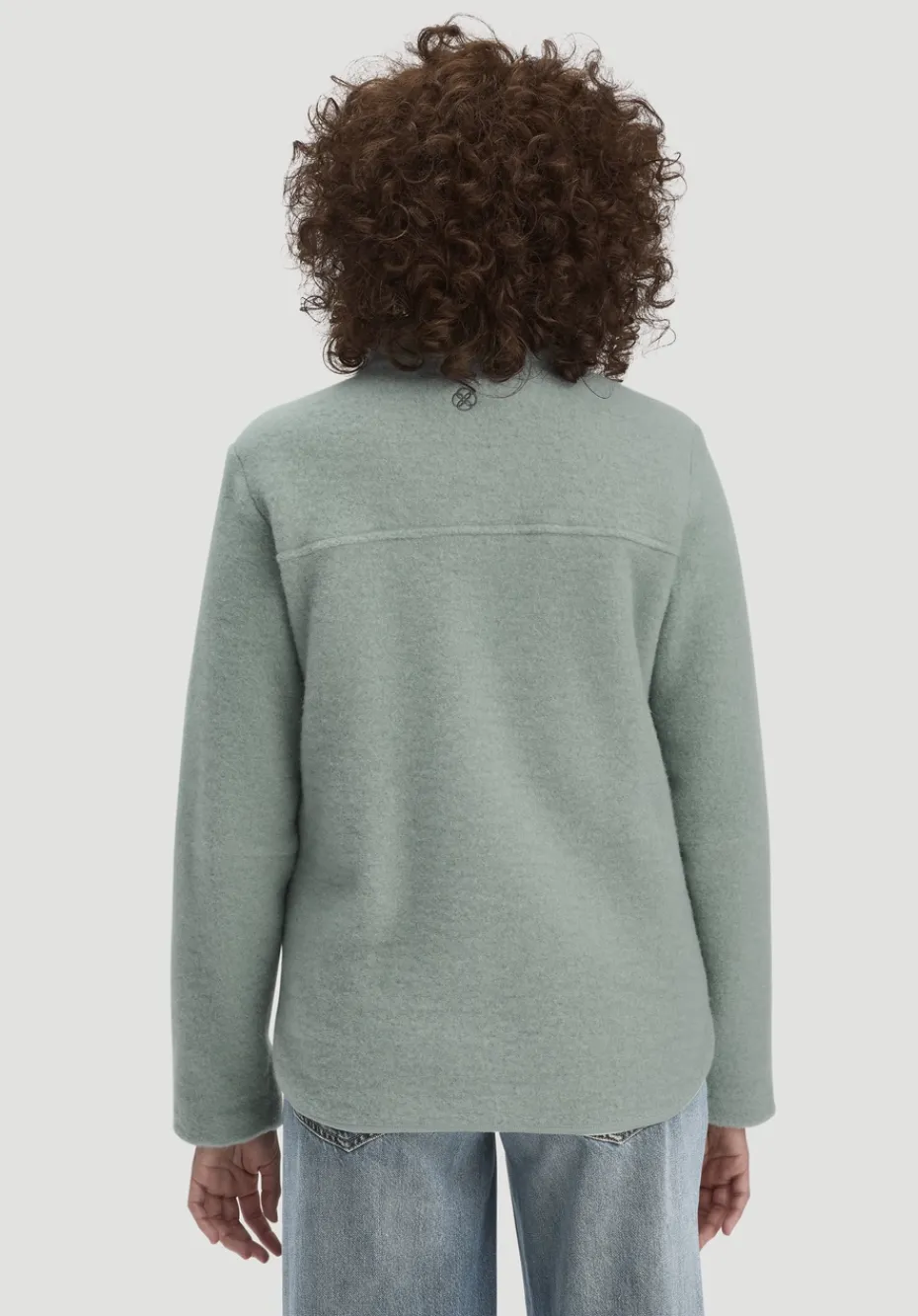 hessnatur Wollfleece Jacke Regular aus reiner Bio-Merinowolle von mattgrün New