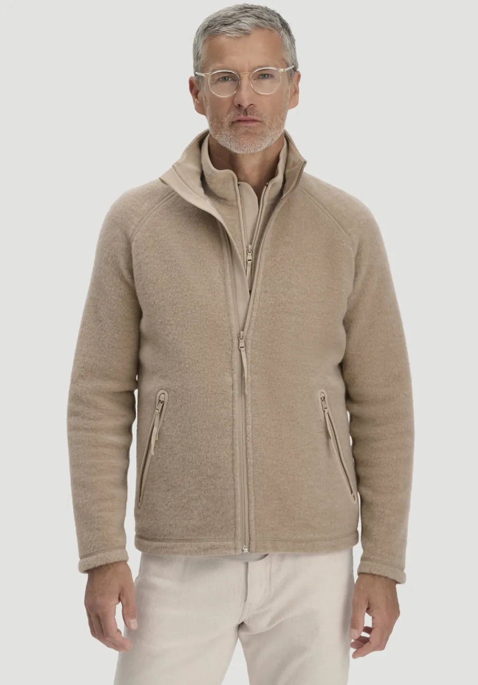 hessnatur Wollfleece Jacke Regular aus reiner Bio-Merinowolle von sand Online