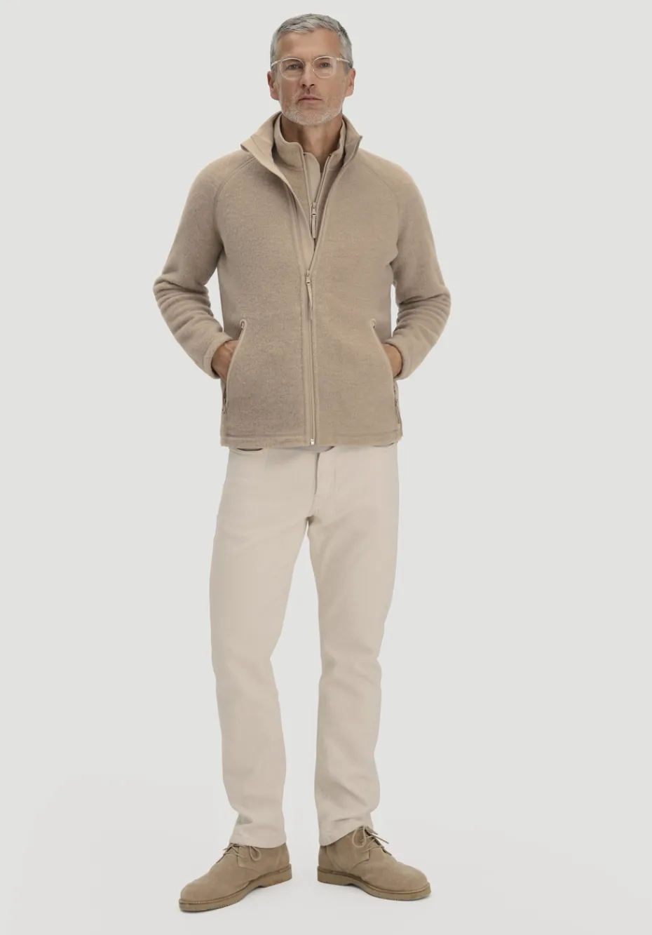 hessnatur Wollfleece Jacke Regular aus reiner Bio-Merinowolle von sand Online