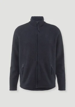hessnatur Wollfleece Jacke Regular aus reiner Bio-Merinowolle von marine Clearance
