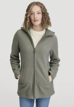 hessnatur Wollfleece Kapuzen-Jacke Regular aus Bio-Merinowolle und Bio-Baumwolle von seegras New