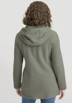 hessnatur Wollfleece Kapuzen-Jacke Regular aus Bio-Merinowolle und Bio-Baumwolle von seegras New
