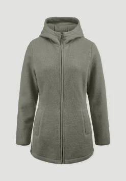 hessnatur Wollfleece Kapuzen-Jacke Regular aus Bio-Merinowolle und Bio-Baumwolle von seegras New