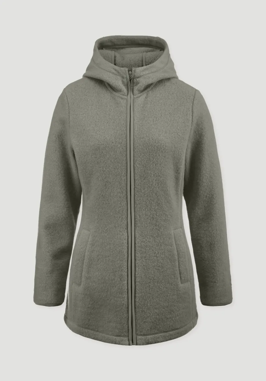 hessnatur Wollfleece Kapuzen-Jacke Regular aus Bio-Merinowolle und Bio-Baumwolle von seegras New