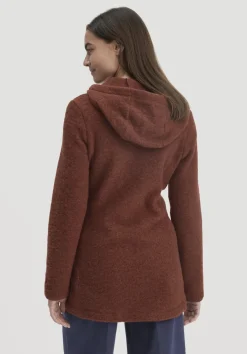 hessnatur Wollfleece Kapuzen-Jacke Regular aus Bio-Merinowolle und Bio-Baumwolle von dunkles rost Best