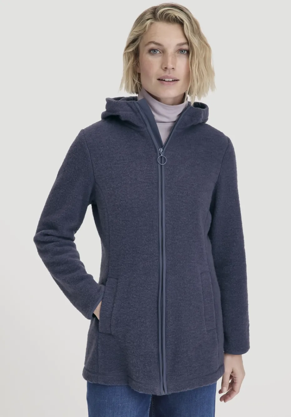 hessnatur Wollfleece Kapuzen-Jacke Regular aus Bio-Merinowolle und Bio-Baumwolle von pastell iris Best
