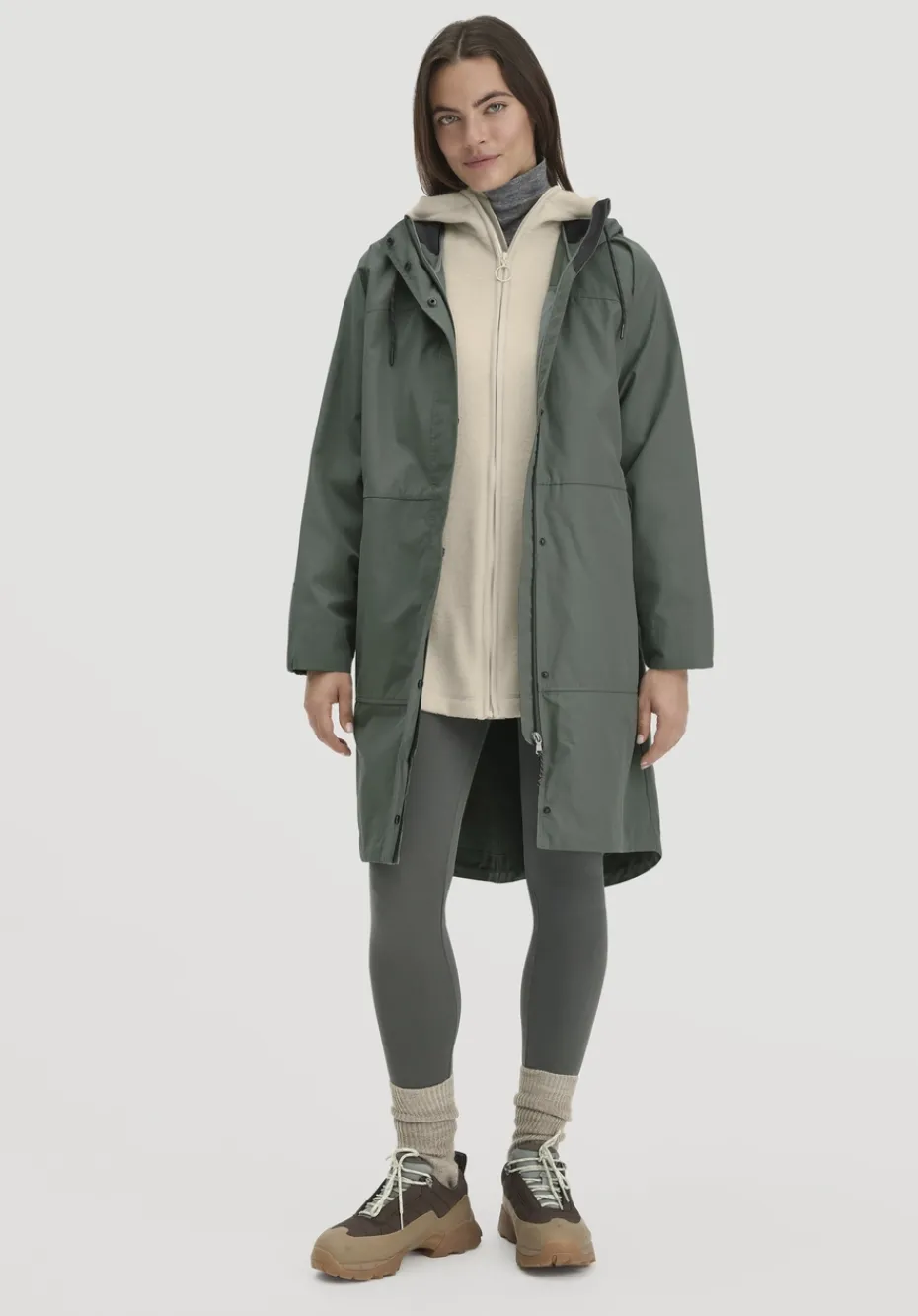 hessnatur Wollfleece Kapuzen-Jacke Regular aus Bio-Merinowolle und Bio-Baumwolle von cocos Sale