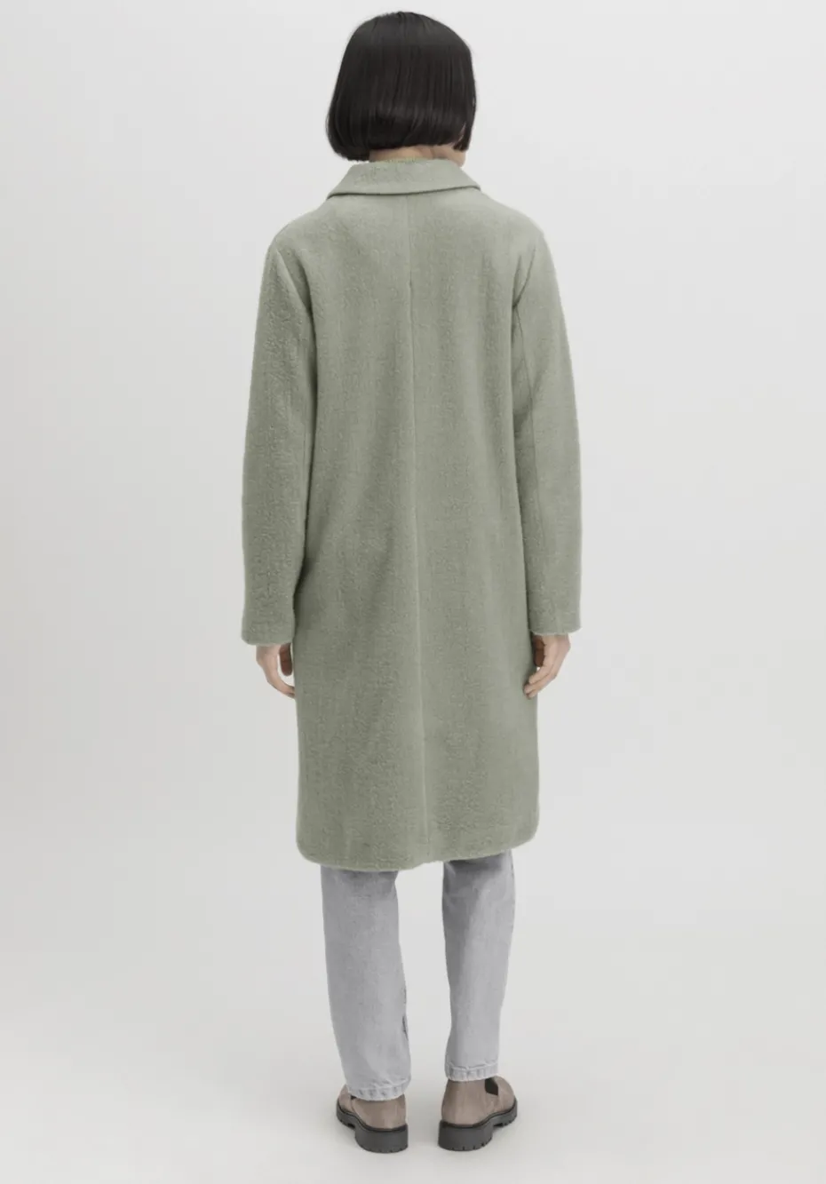 hessnatur Wollfleece Mantel Regular aus Bio-Merinowolle mit Bio-Baumwolle von seegras Sale