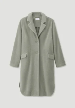 hessnatur Wollfleece Mantel Regular aus Bio-Merinowolle mit Bio-Baumwolle von seegras Sale