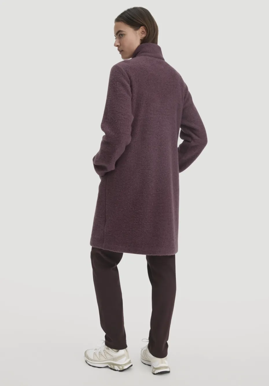 hessnatur Wollfleece Mantel Regular aus reiner Bio-Merinowolle von brombeersorbet New