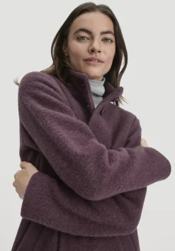 hessnatur Wollfleece Mantel Regular aus reiner Bio-Merinowolle von brombeersorbet New