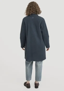 hessnatur Wollfleece Mantel Regular aus reiner Bio-Merinowolle von dunkles petrol Sale