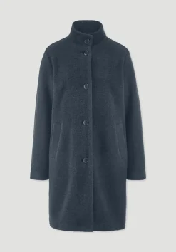 hessnatur Wollfleece Mantel Regular aus reiner Bio-Merinowolle von dunkles petrol Sale