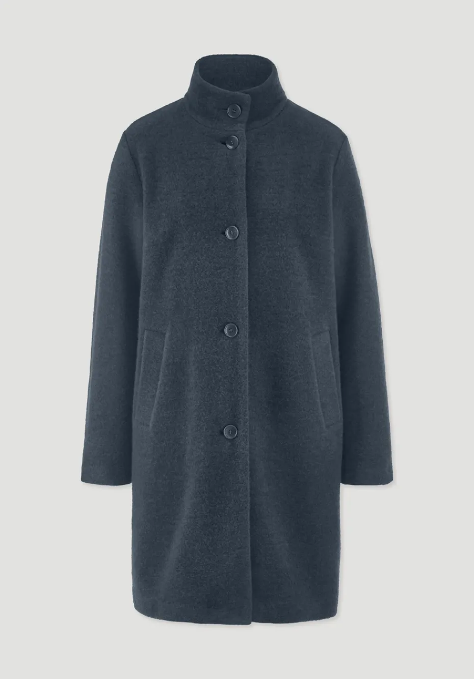 hessnatur Wollfleece Mantel Regular aus reiner Bio-Merinowolle von dunkles petrol Sale