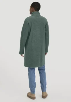 hessnatur Wollfleece Mantel Regular aus reiner Bio-Merinowolle von fichtengrün Sale