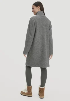 hessnatur Wollfleece Mantel Regular aus reiner Bio-Merinowolle von grau Clearance