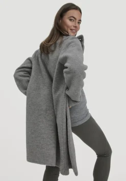 hessnatur Wollfleece Mantel Regular aus reiner Bio-Merinowolle von grau Clearance