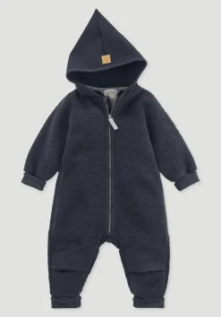 hessnatur Wollfleece Overall aus Bio-Merinowolle mit Softshell von marine Outlet