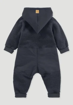 hessnatur Wollfleece Overall aus Bio-Merinowolle mit Softshell von marine Outlet