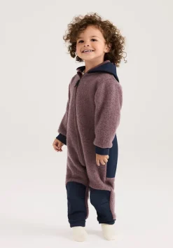 hessnatur Wollfleece Overall aus Bio-Merinowolle mit Softshell von brombeersorbet Discount