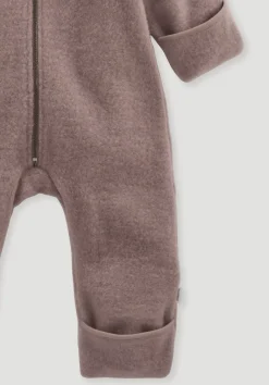 hessnatur Wollfleece Overall aus reiner Bio-Merinowolle von mauve
