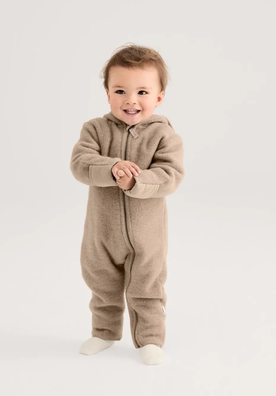 hessnatur Wollfleece Overall aus reiner Bio-Merinowolle von sand Best