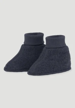hessnatur Wollfleece Schuhe aus reiner Bio-Merinowolle von marine
