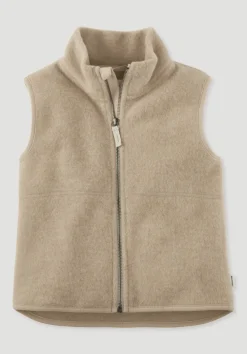 hessnatur Wollfleece Weste aus reiner Bio-Merinowolle von sand Outlet