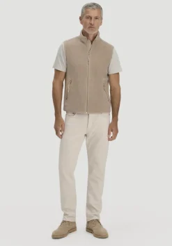 hessnatur Wollfleece Weste Regular aus reiner Bio-Merinowolle von sand Sale