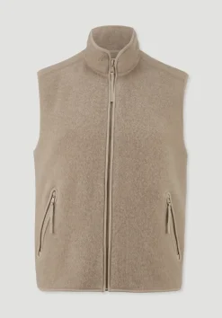 hessnatur Wollfleece Weste Regular aus reiner Bio-Merinowolle von sand Sale