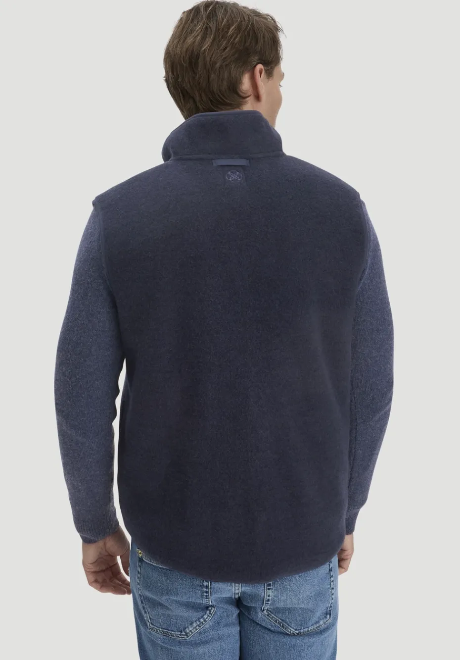 hessnatur Wollfleece Weste Regular aus reiner Bio-Merinowolle von marine New