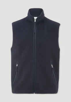 hessnatur Wollfleece Weste Regular aus reiner Bio-Merinowolle von marine New