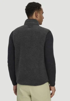 hessnatur Wollfleece Weste Regular aus reiner Bio-Merinowolle von anthrazit Outlet