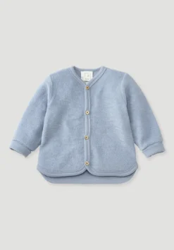 hessnatur Wollfrottee Jacke aus reiner Bio-Merinowolle von helles jeansblau Best