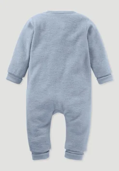 hessnatur Wollfrottee Overall aus reiner Bio-Merinowolle von helles jeansblau