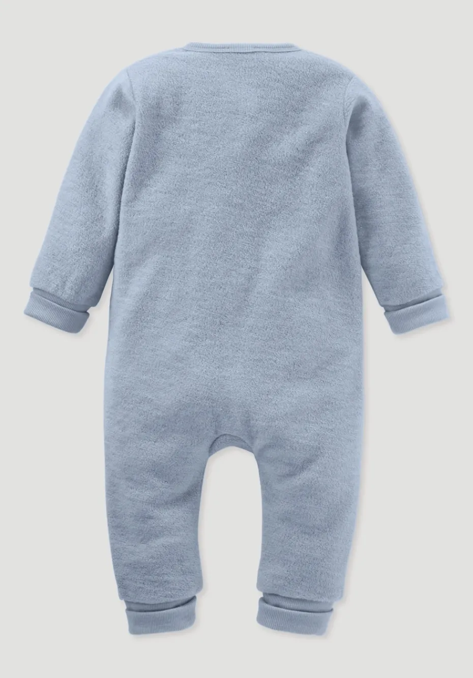 hessnatur Wollfrottee Overall aus reiner Bio-Merinowolle von helles jeansblau
