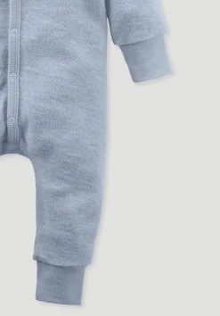 hessnatur Wollfrottee Overall aus reiner Bio-Merinowolle von helles jeansblau