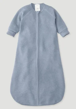 hessnatur Wollfrottee Schlafsack aus reiner Bio-Merinowolle von helles jeansblau