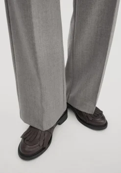 hessnatur Wollhose Straight Leg Relaxed aus reiner Bio-Merinowolle von taupe Sale