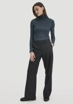 hessnatur Wollhose Straight Leg Relaxed aus reiner Bio-Merinowolle von schwarz Discount