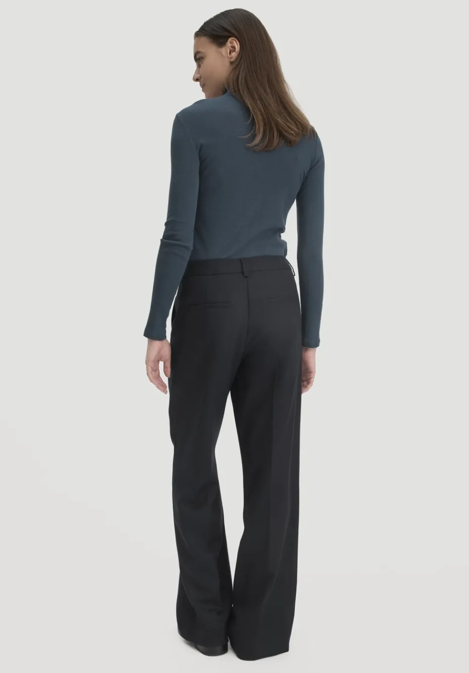 hessnatur Wollhose Straight Leg Relaxed aus reiner Bio-Merinowolle von schwarz Discount