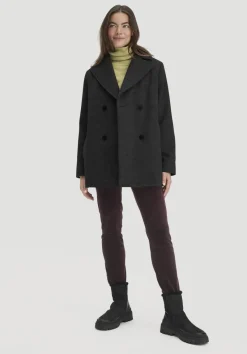 hessnatur Wolljacke Caban Relaxed aus reiner Bio-Schurwolle von anthrazit Best